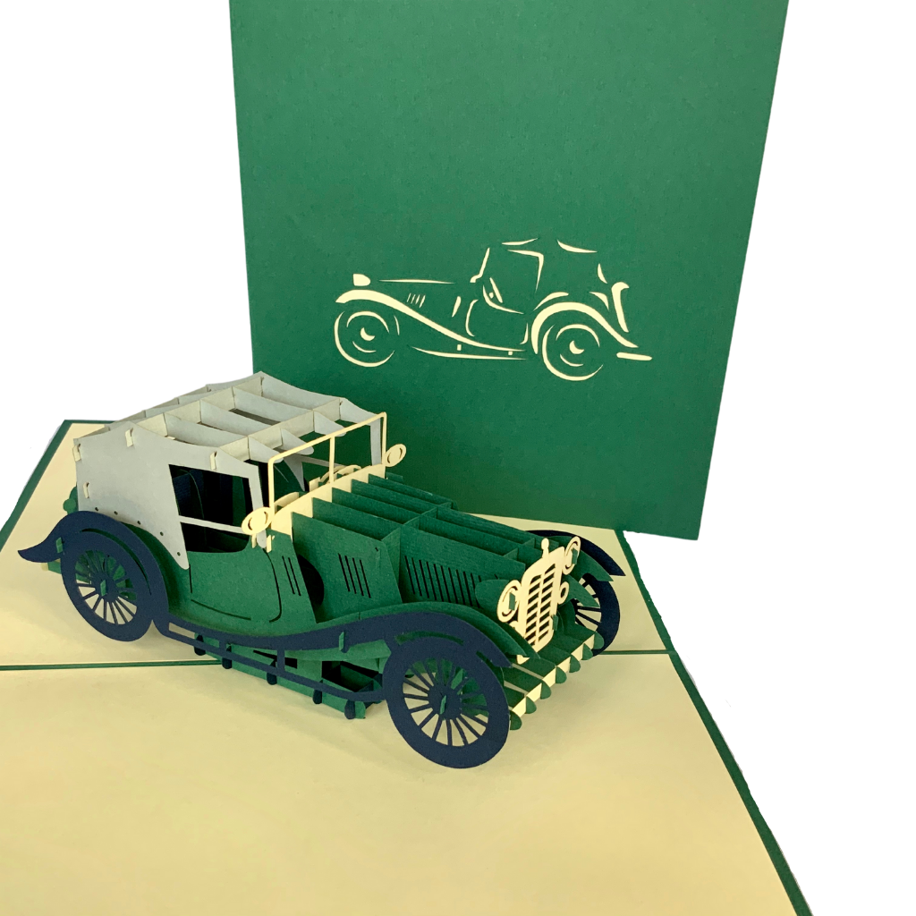 Classic Car Card Popup Pigeon