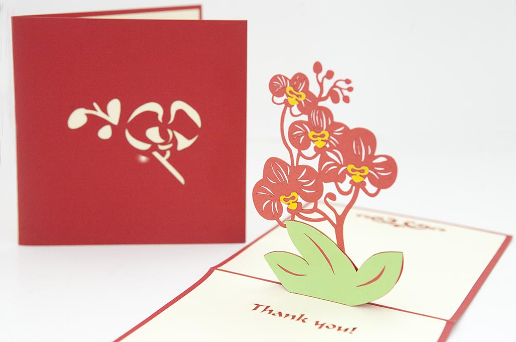 Orchid Thank-You Pop-Up Card