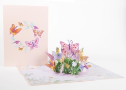 pink butterfly birthday card
