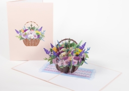 flower basket pop-up card