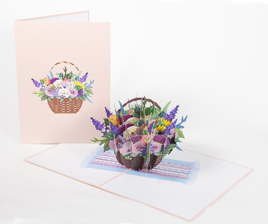 flower basket pop-up card